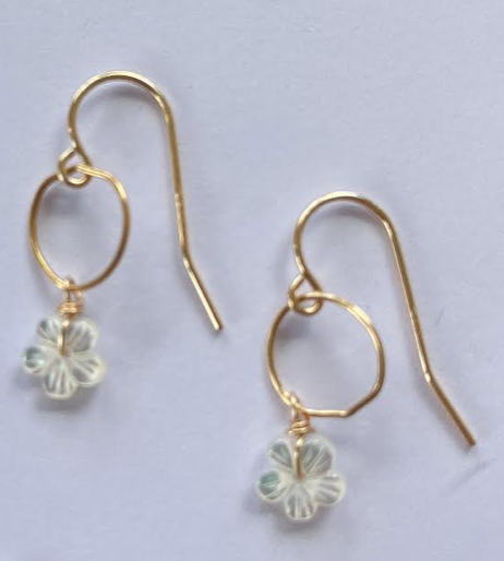 Petite Lei Plumeria Raindrop Hoop