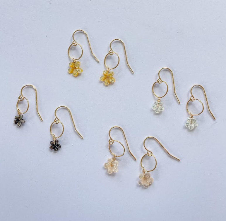 Petite Lei Plumeria Raindrop Hoop