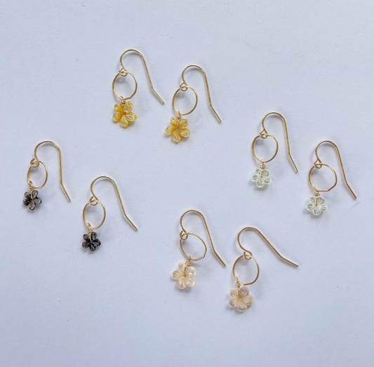 Petite Lei Plumeria Raindrop Hoop