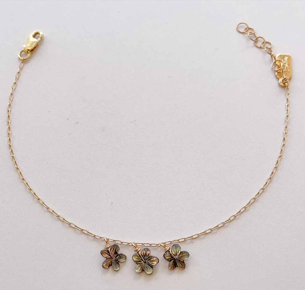 Lei Triple Dancing Plumeria Bracelet