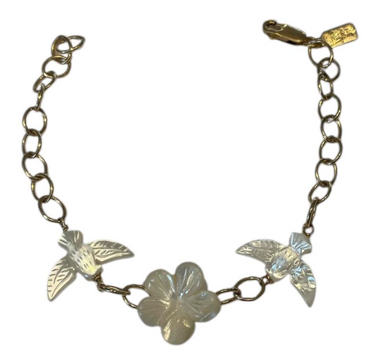 Plumeria Kissing Dreambird Bracelet