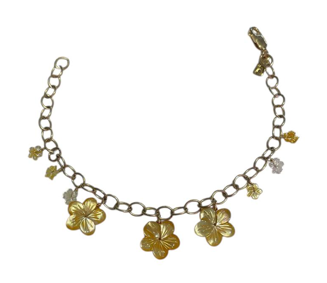 Lei Golden Plumeria Anklet