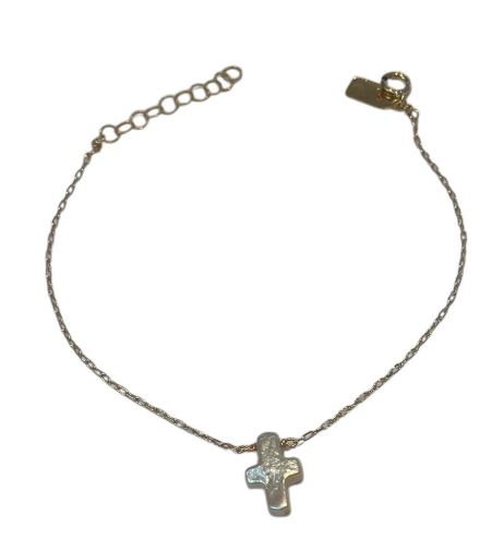 Mother of Pearl Cross Bracelet