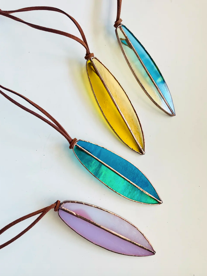 Stained Glass Surfboard Ornament