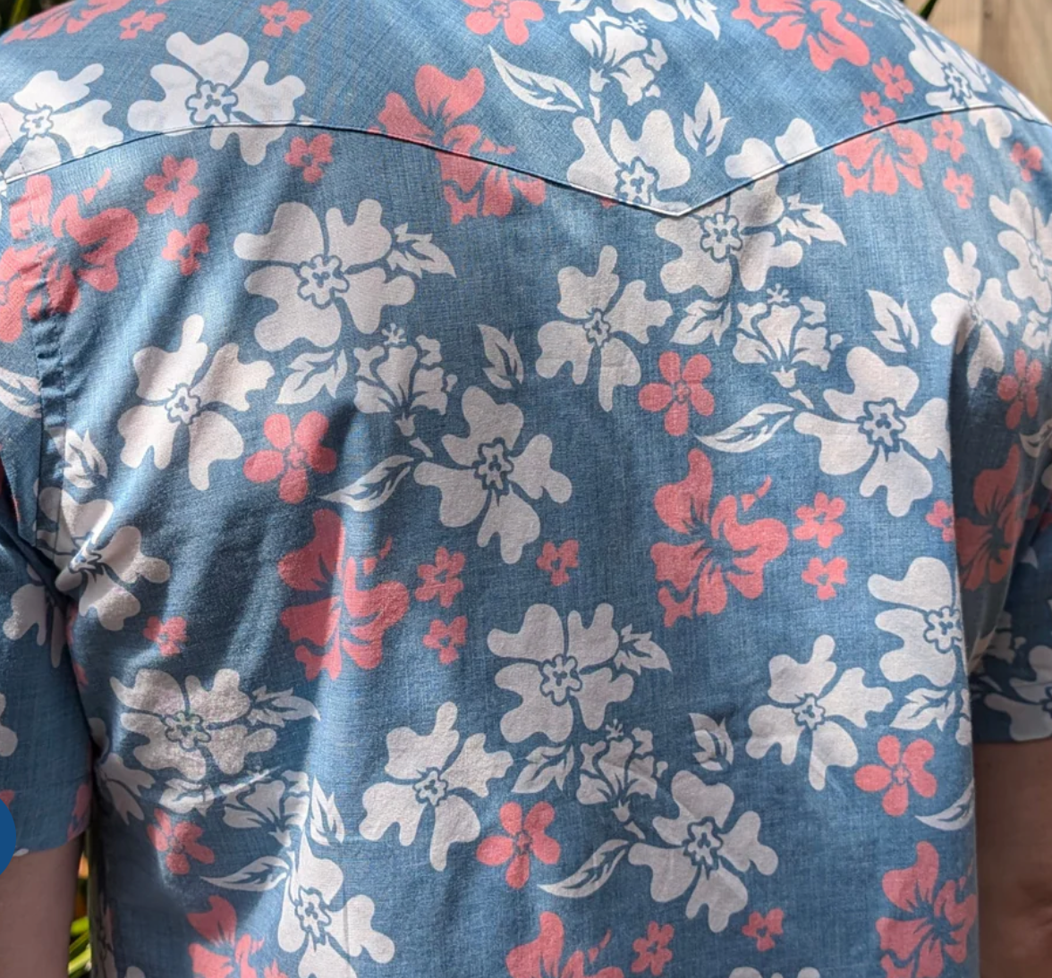 Tahitian Pareu RWB Button Up Shirt