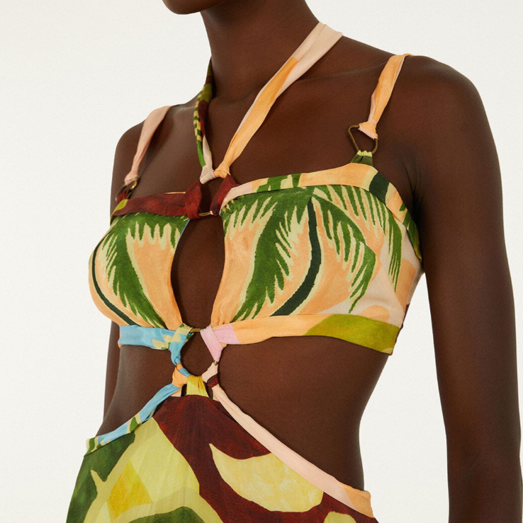 Tropical Painting Maxi Dress