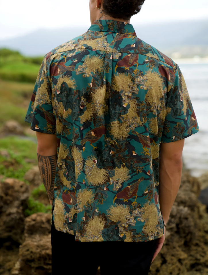 Kaniakapūpū Green Aloha Shirt