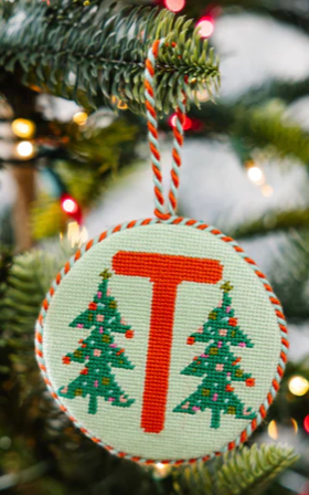 Needlepoint Monogram Ornaments