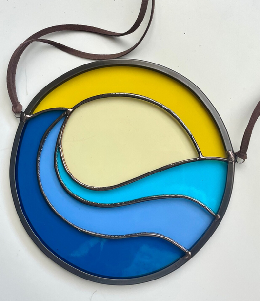 Stained Glass Sunset Wave