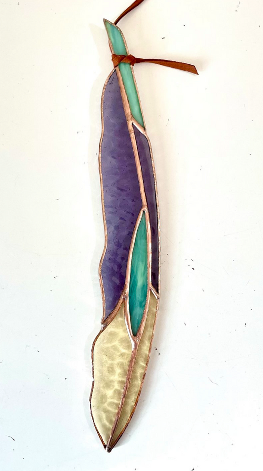 Diamond Eye Stained Glass Feather