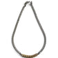 Rodium Chain with Gold Curb Chain
