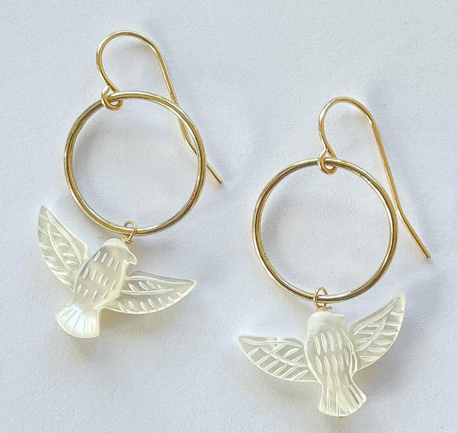 Dreambird Golden Ring Earring