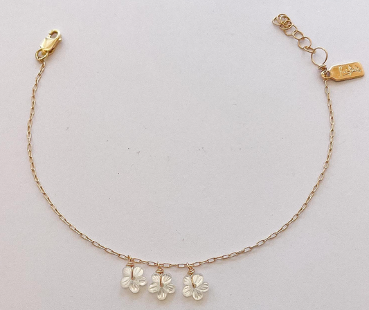 Lei Triple Dancing Plumeria Bracelet