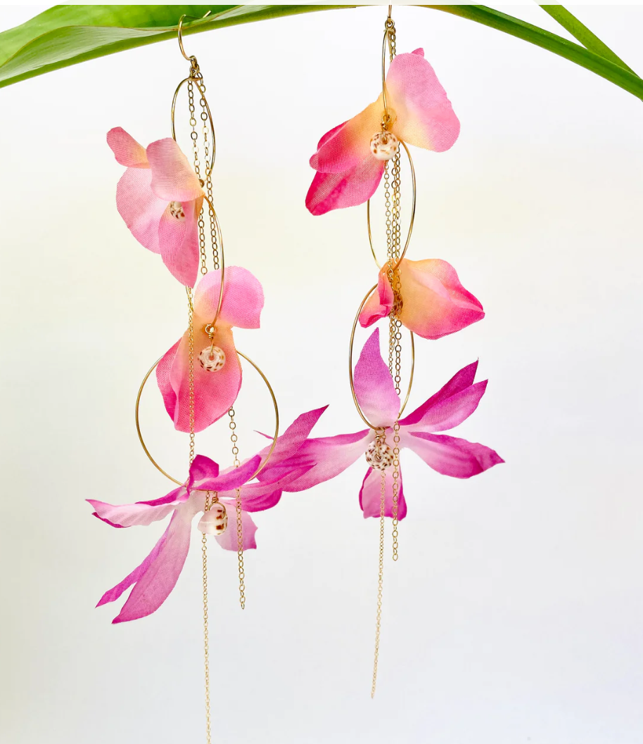 Silk Flower Earrings