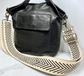 Wide Leather Embroidered Shoulder Strap