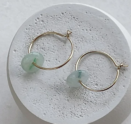 Jadeite Mini Hoops