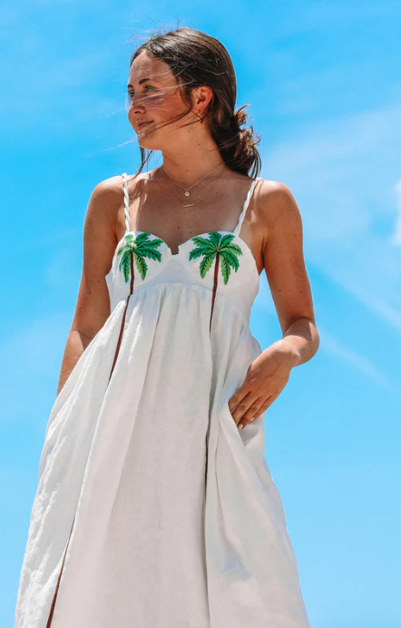 Coconut Tree Embroidered Dress