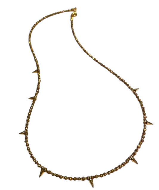 Champagne Pearl Spike Necklace