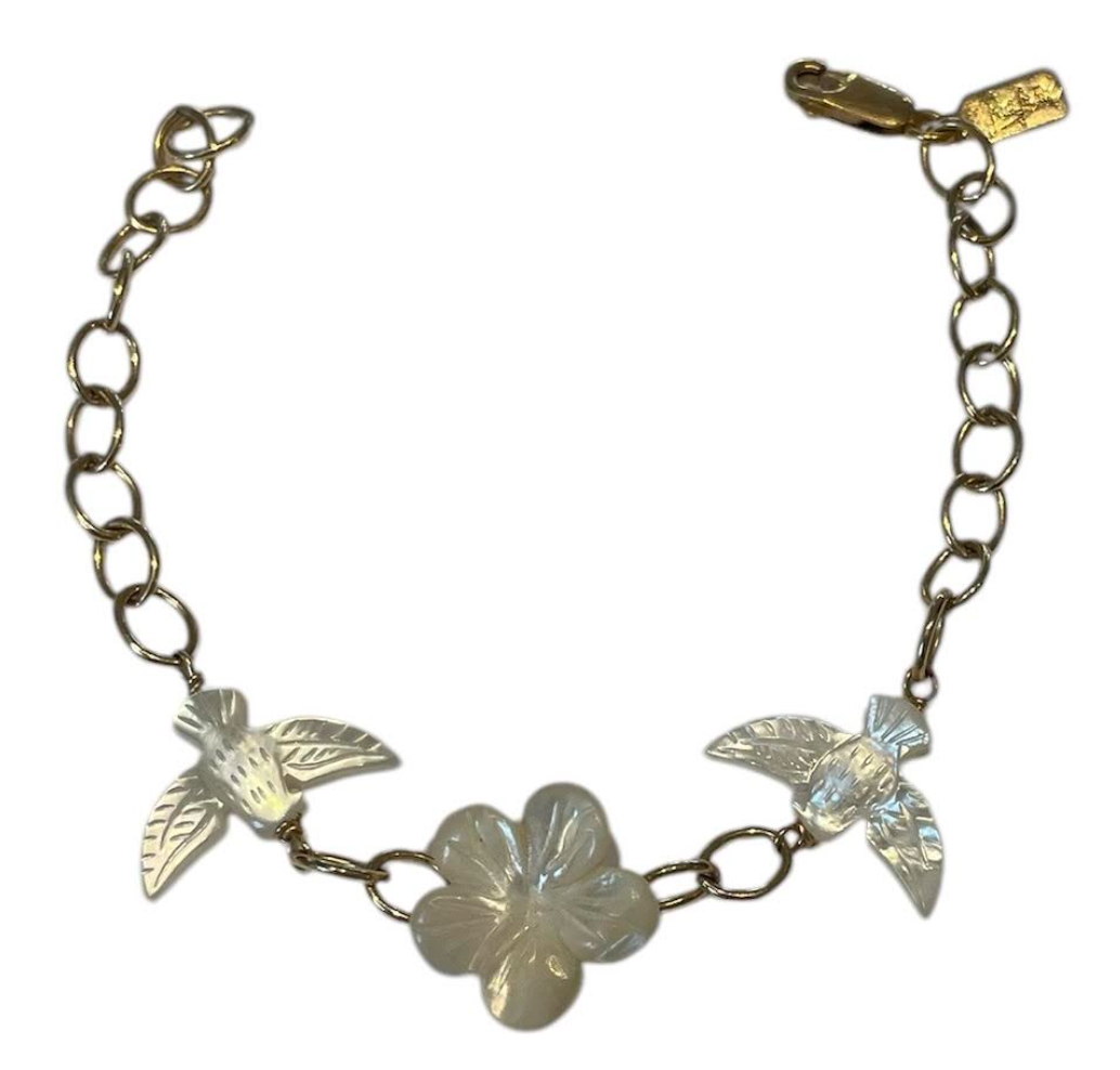 Plumeria Kissing Dreambird Bracelet