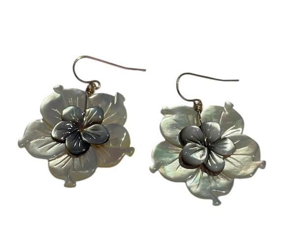Lei Double Plumeria Earring