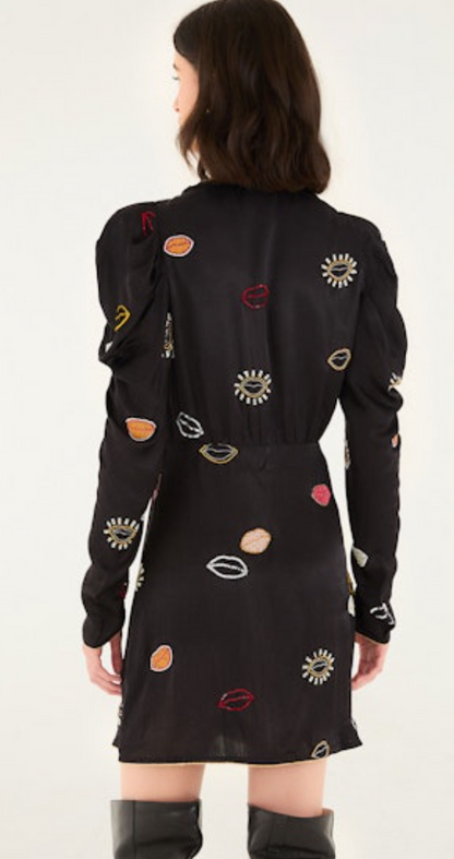 Beaded Kisses Wrap Dress