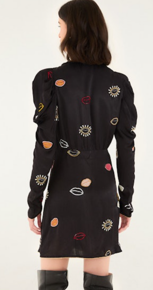 Beaded Kisses Wrap Dress