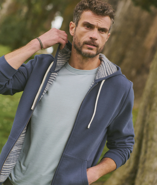 Cloud 9 Fleece Hoodie || Navy Stripe