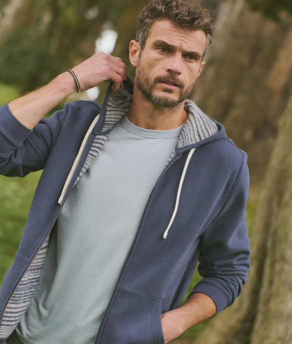 Cloud 9 Fleece Hoodie - Navy Stripe
