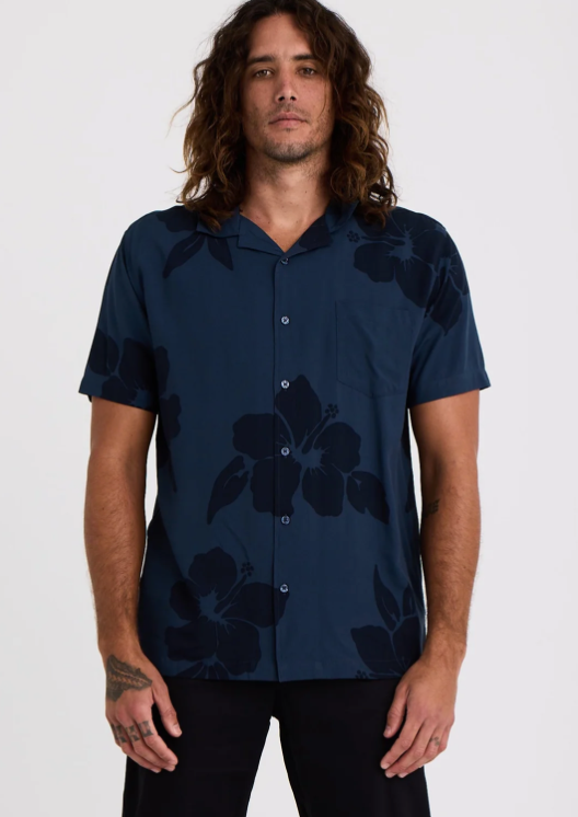 Navy Aloha Shirt