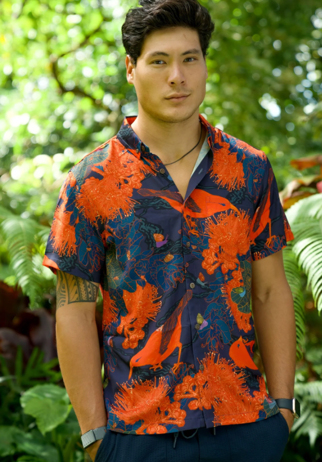 Kaniakapupu Orange Aloha Shirt