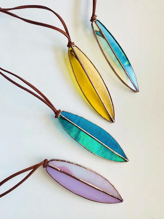 Stained Glass Surfboard Ornament