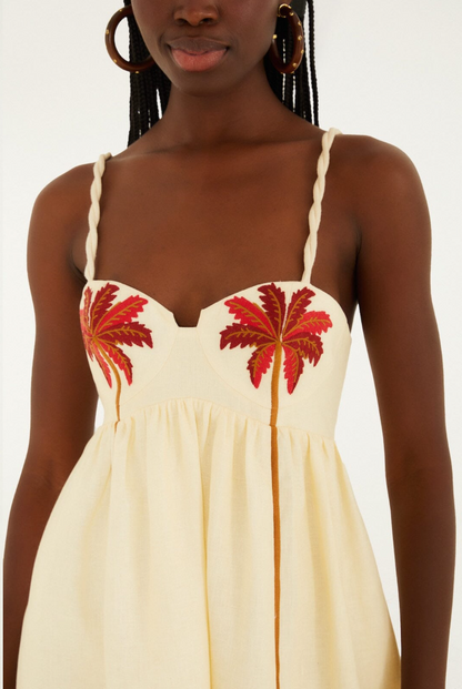 Coconut Tree Embroidered Dress