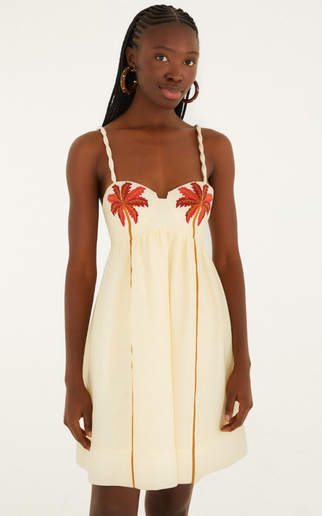 Coconut Tree Embroidered Dress