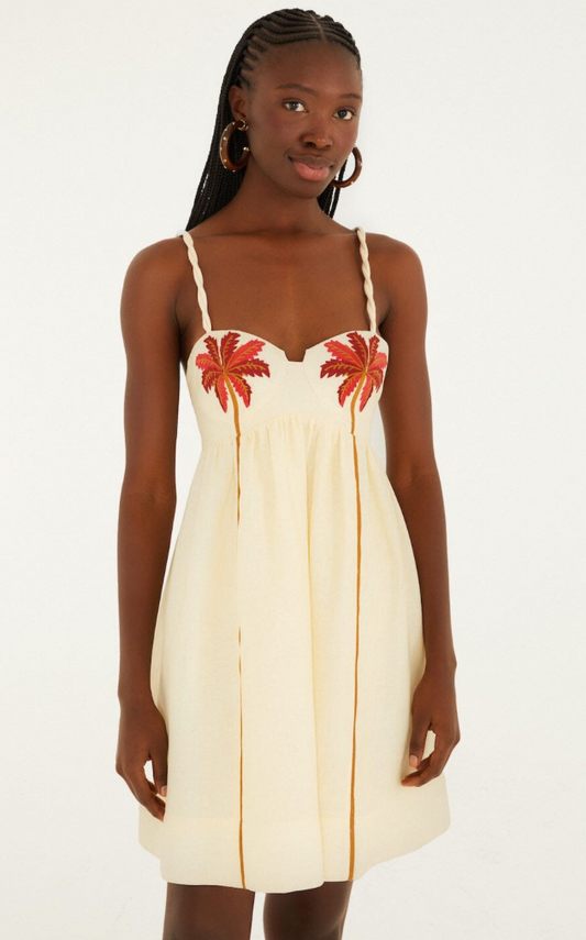Coconut Tree Embroidered Dress