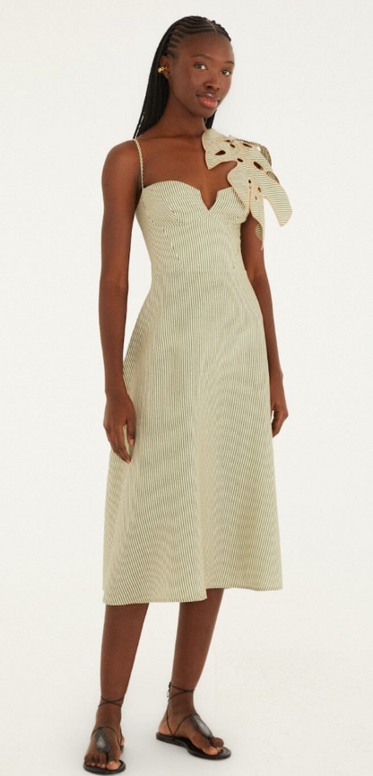 Striped Monstera Leaf Dress