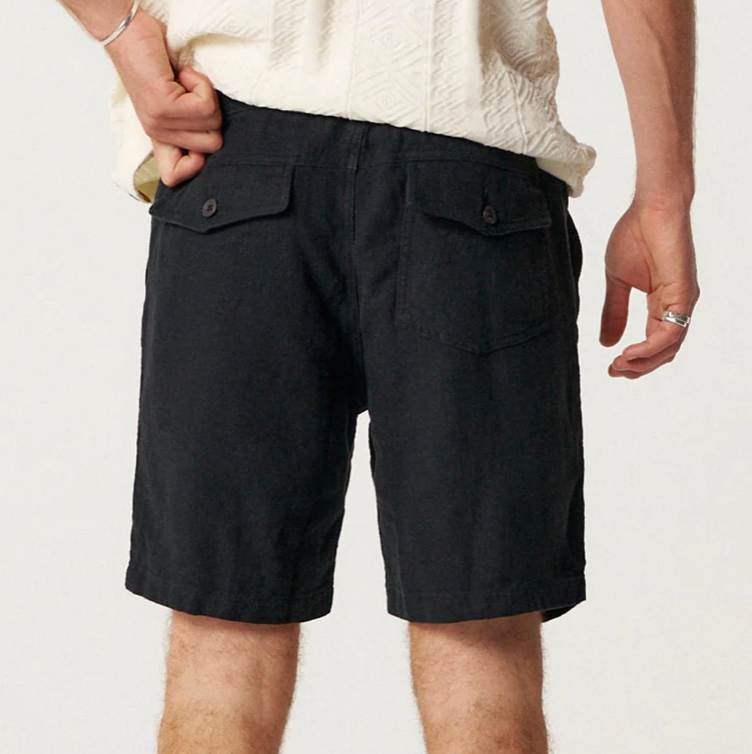 Black Linen Short