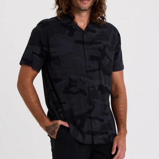Black Camo Aloha Shirt