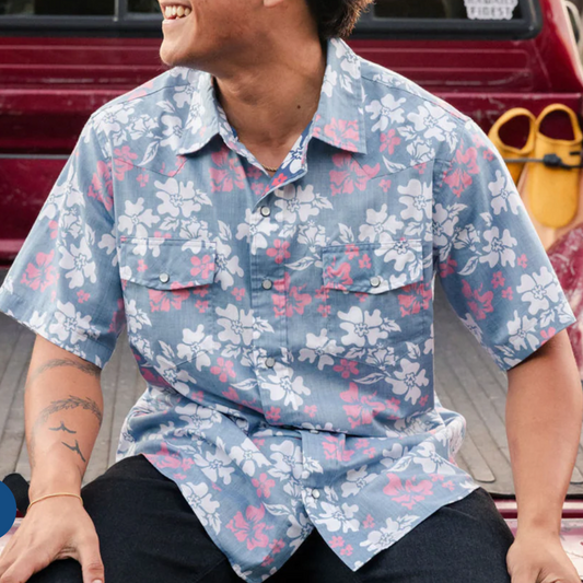 Tahitian Pareu RWB Button Up Shirt