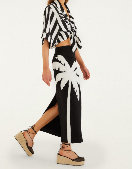Embroidered Palm Tree Skirt