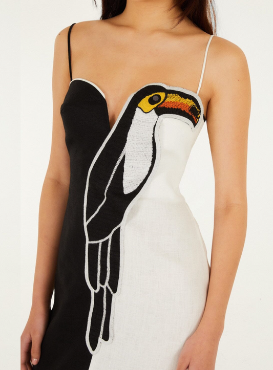 Emroidered Toucan Dress