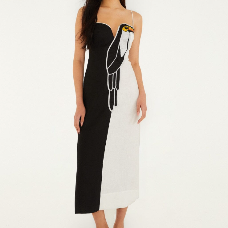 Emroidered Toucan Dress
