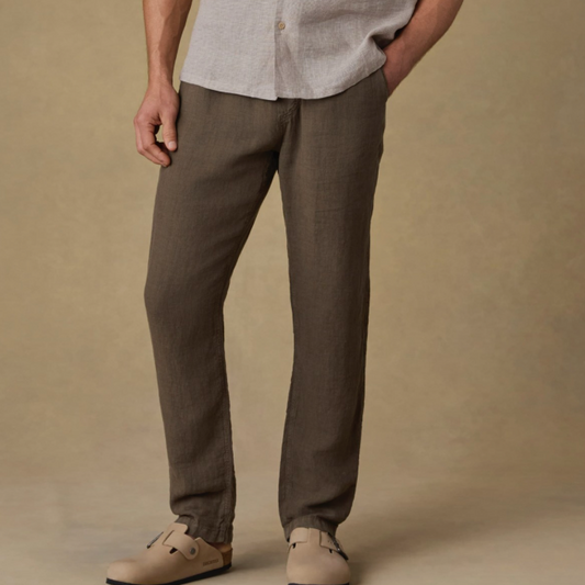 Dark Palm Linen Pant