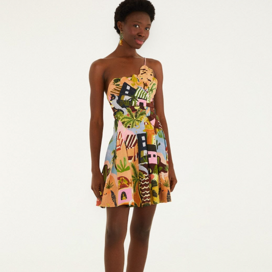 Tropical Painting Mini Dress