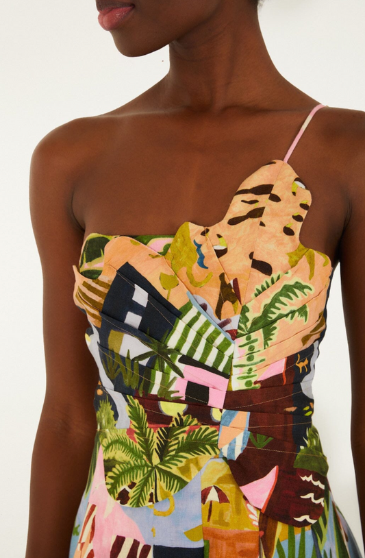 Tropical Painting Mini Dress