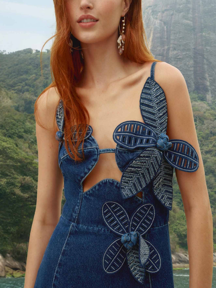 Denim Flower Dress