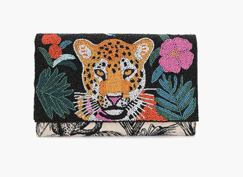 Leopard Embellished Clutch