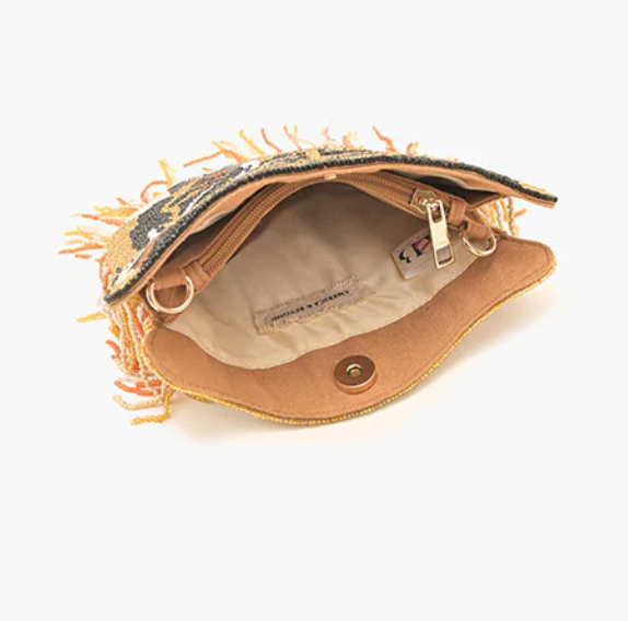 Tiger Beaded Crossbody Bag