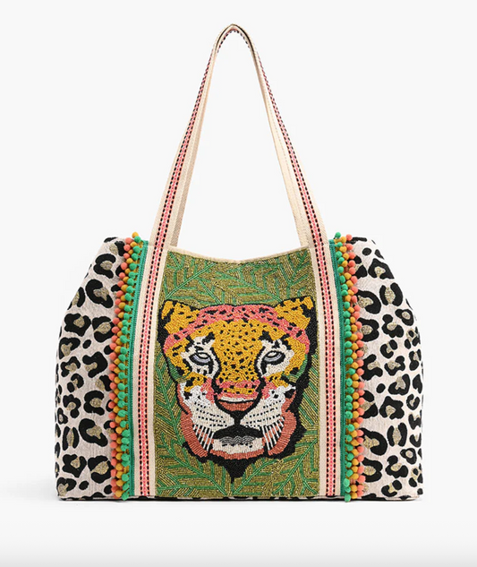 Leopard Embellished Tote