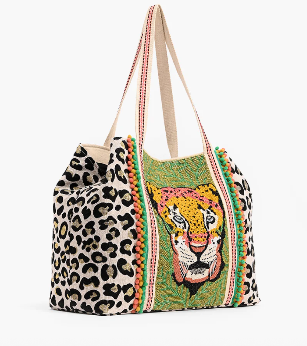 Leopard Embellished Tote