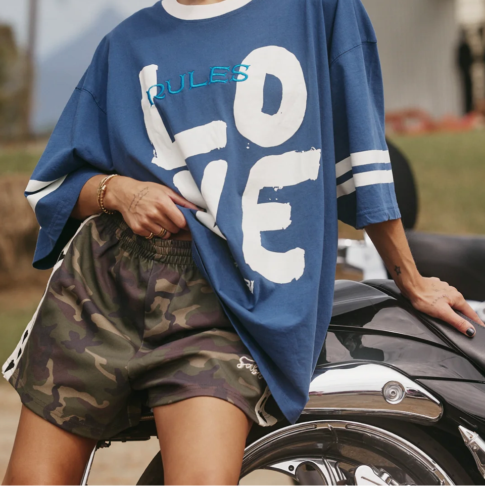 Raving Hearts Mini Shorts Camo